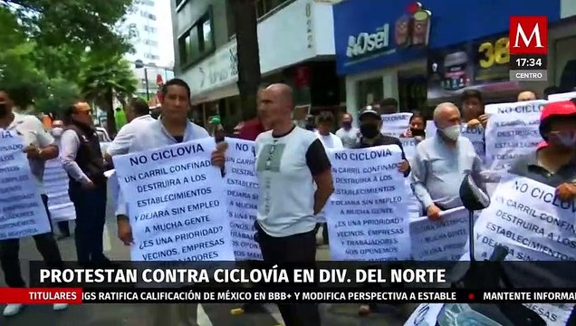 Comerciantes protestan contra ciclovía en División del Norte