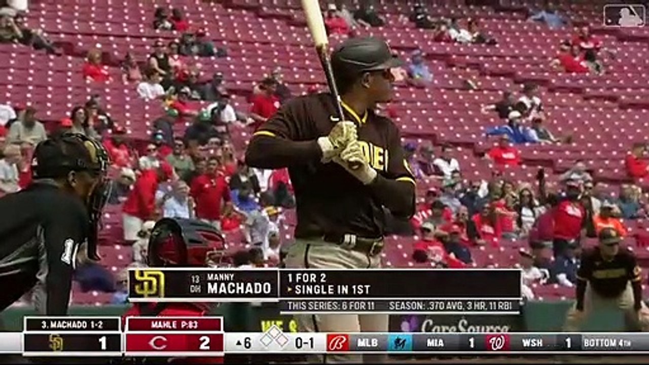 Manny Machado conecta cuatro indiscutibles y Padres ganan 7-5 a Rojos
