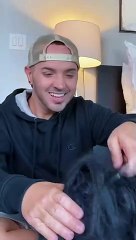 Brushing monster's hair for the first time!!! ‍♀️