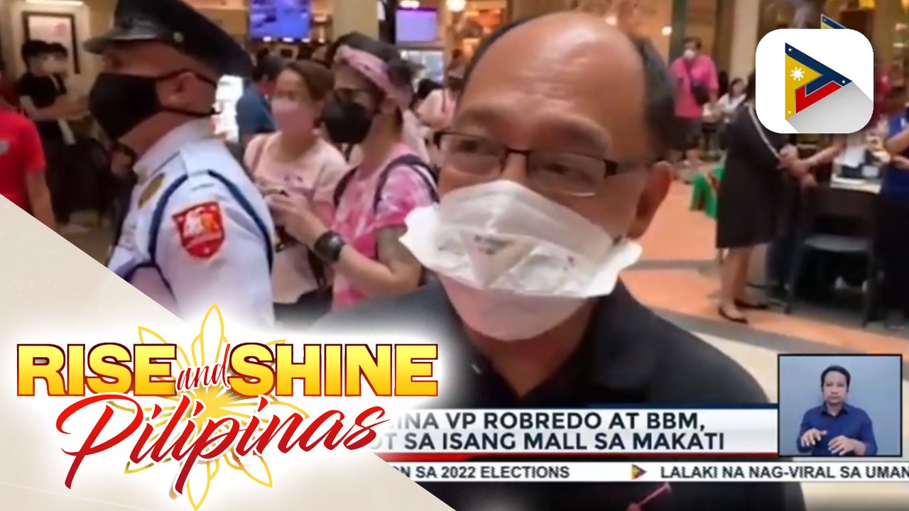 Supporters nina VP Robredo at BBM, nagpang-abot sa isang mall sa Makati