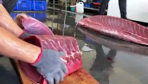 Luxurious sashimi Giant bluefin tuna cutting show Taiwanese Food