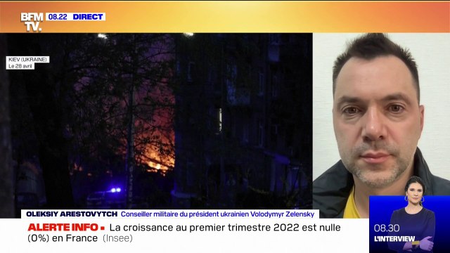 Bombardements à Kiev: Plus de dix personnes ont été blessées , selon Oleksiy Arestovytch, conseiller militaire du président ukrainien