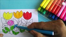 4 | Coloring pictures beautiful of tulips | Tô màu tranh hoa tulip đẹp | #tomau #tômàu #coloring