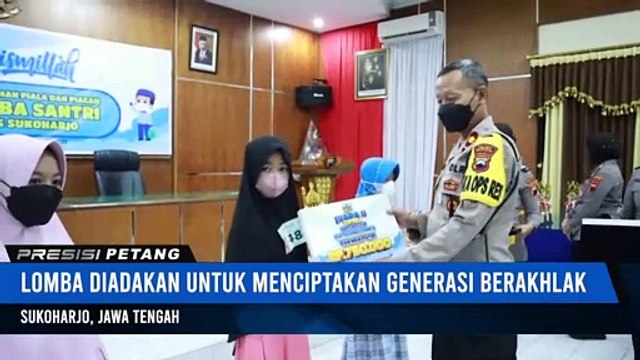 Kapolres Serahkan Piala dan Piagam Pemenang Lomba Santri Cilik Polres Sukoharjo 2022