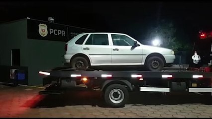 Gol utilizado pela 'Gangue da marcha ré' em Vera Cruz do Oeste é recuperado pela PM na Linha Gonçalves Dias em Santa Tereza do Oeste