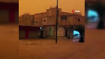 Suudi Arabistan’daki kum fırtınası gökyüzünü turuncuya boyadı