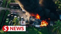 20 vehicles razed in workshop fire at Mersing