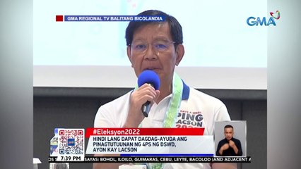 Hindi lang dapat dagdag-ayuda ang pinagtutuunan ng 4Ps ng DSWD, ayon kay Lacson | 24 Oras