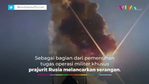 Tembakan Bertubi-tubi Rudal Rusia Terlihat di Laut Hitam