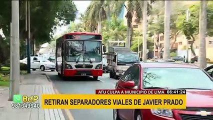ATU denuncia a Municipalidad de Lima por retiro de separadores viales valorizados en S/ 200 mil
