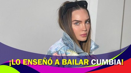 Belinda le enseña a bailar cumbia al conductor español David Broncano