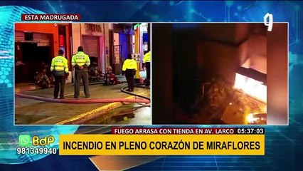 Miraflores: Incendio consume tienda en la avenida Larco