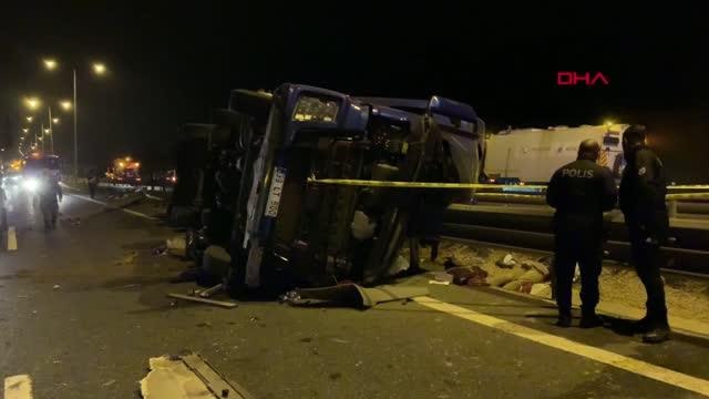 Son dakika haberi! KUZEY MARMARA OTOYOLU'NDA TIR DEVRİLDİ 1 ÖLÜ, 1 YARALI