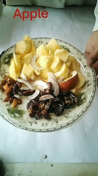 apple almonds dates and coconut juice.