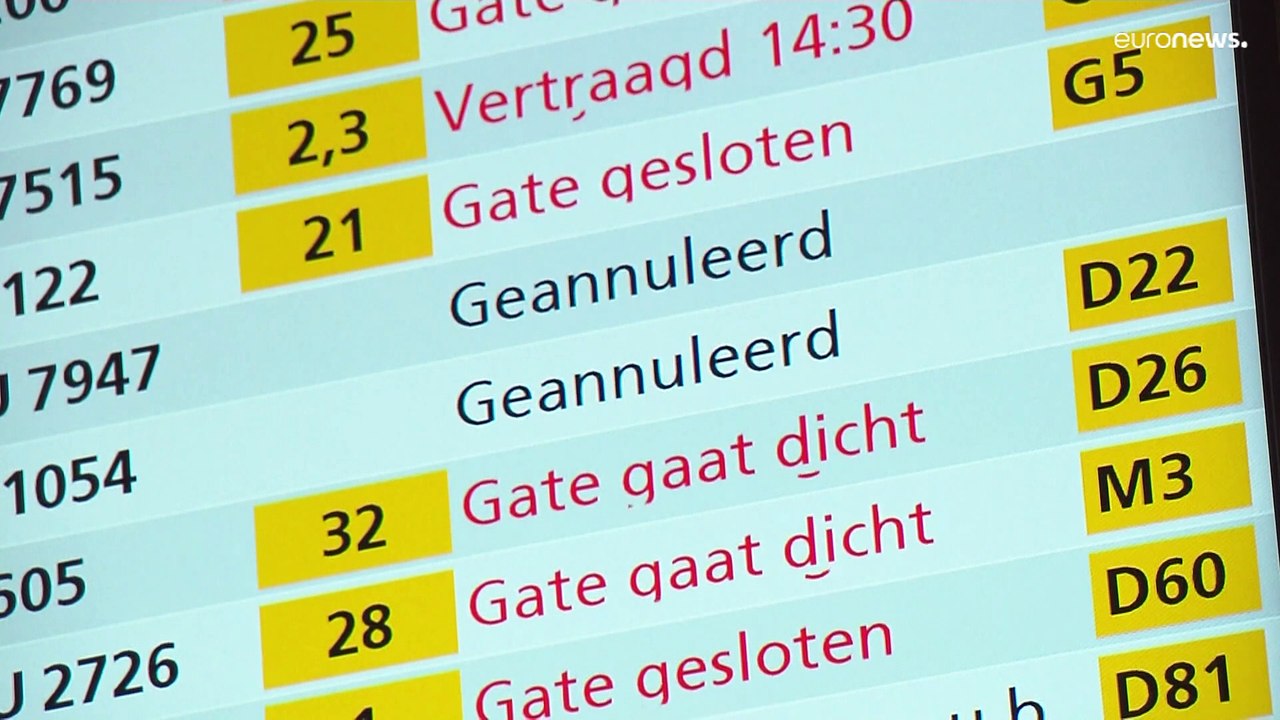 Dutzende Flüge vorsorglich gestrichen: Reisende am Airport Schiphol sind genervt