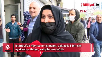 Sultangazi'de ücretsiz ayakkabı kuyruğu