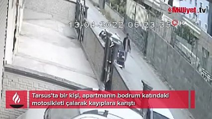 Tarsus’ta motosikleti hırsızlığı kameraya takıldı
