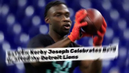 Safety Kerby Joseph Celebrates Being Drafted by Detroit Lions