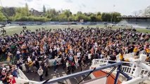 Maidstone fans celebrate winning the title