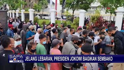 Seorang Pria Diamankan Paspampres saat Terobos Antrean Sembako yang Dibagikan Presiden Jokowi
