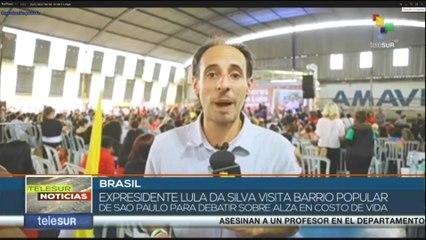 Expresidente Lula da Silva visita barrio popular de Sao Paulo