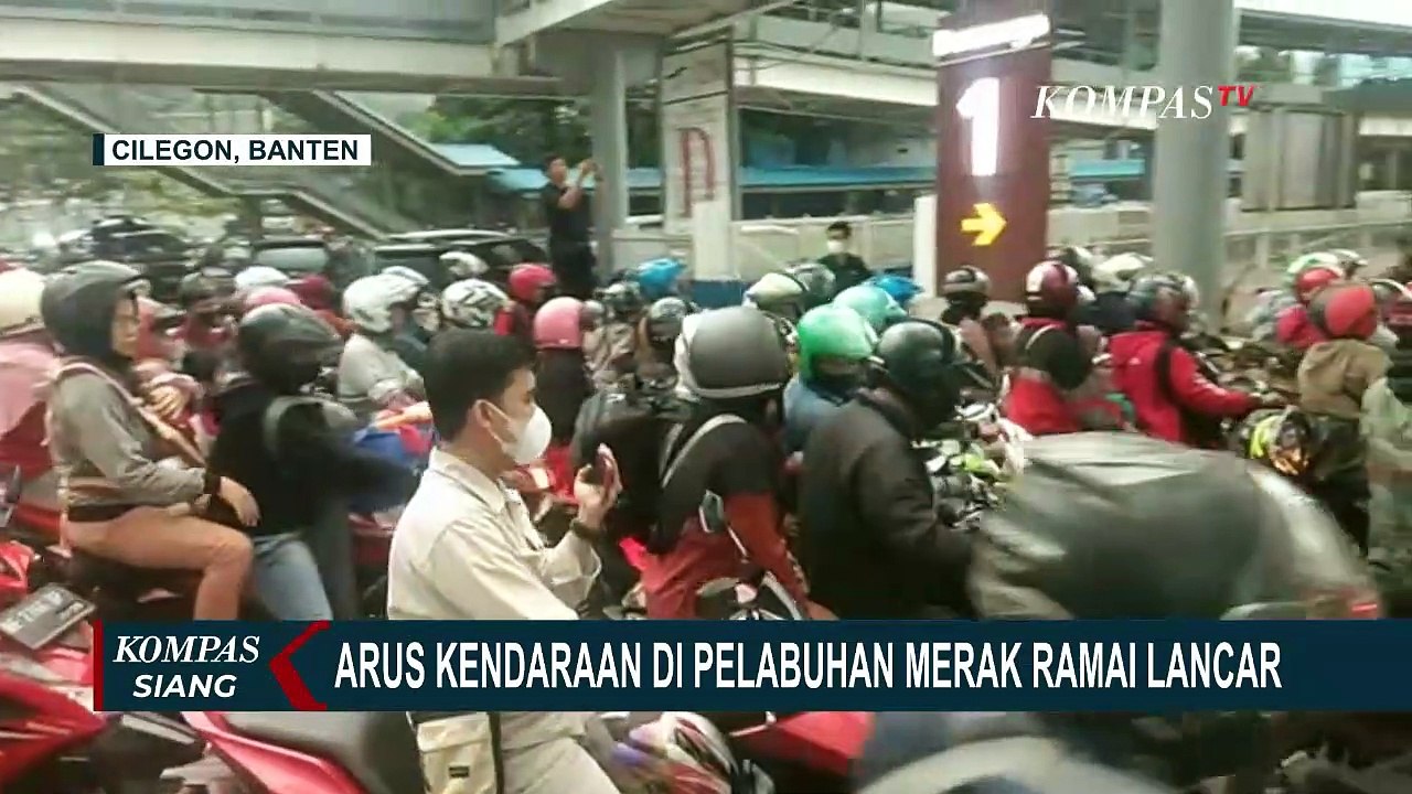 Kepadatan Antrean Kendaraan Pemudik di Pelabuhan Merak Mulai Mencair di H-1 Lebaran