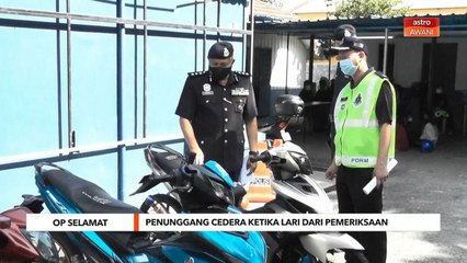 Op Selamat | Penunggang cedera ketika lari dari pemeriksaan
