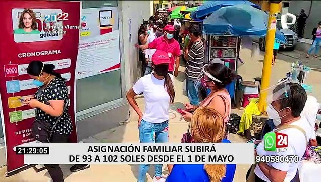 Aumento del sueldo mínimo elevará la asignación familiar a S/ 102,50 a partir del primero de mayo