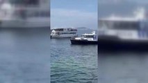 Polis Adalar Belediyesi'nin Teknesinin Maltepe'ye Yanaşmasına İzin Vermedi. CHP Adalar İlçe Başkanı Akpolat Yüzerek Kıyıya Çıktı