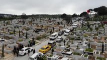 Arnavutköy'de bayram öncesi mezarlıklarda yoğunluk