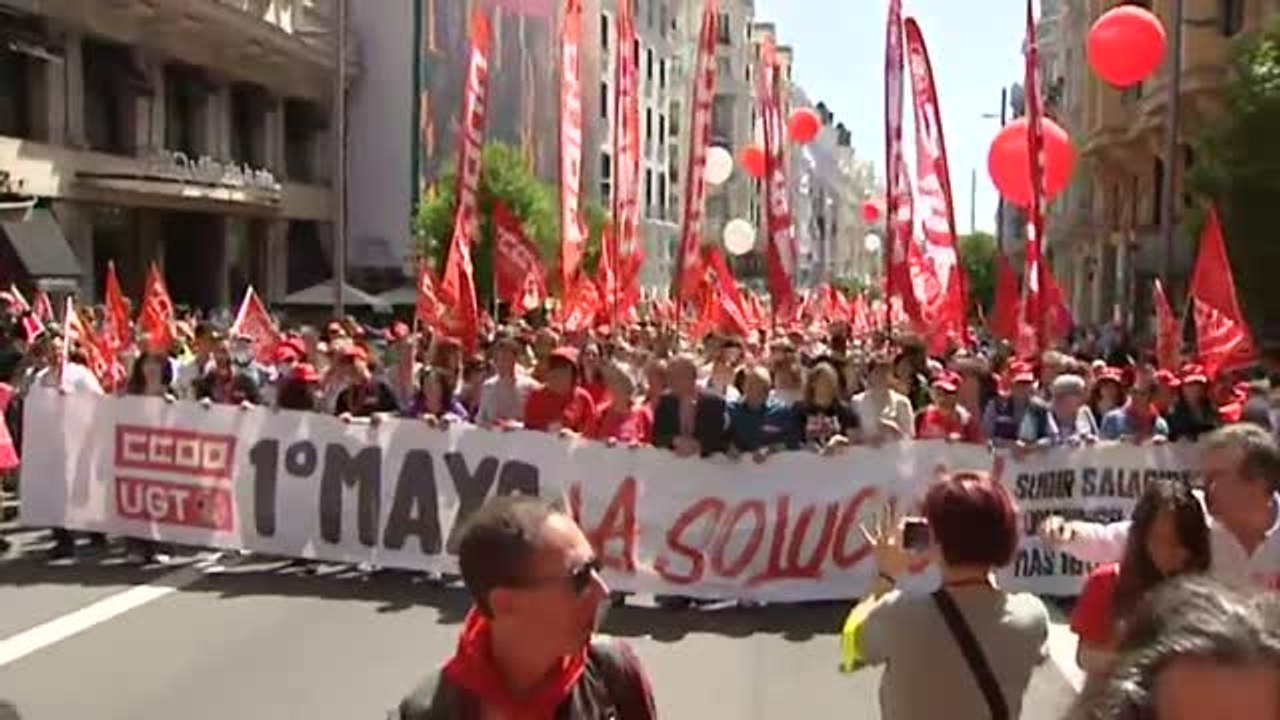 Sindicatos y Gobierno se manifiestan juntos por el Primero de Mayo con advertencias a los empresarios