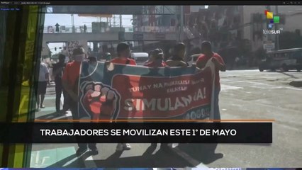 Download Video: teleSUR Noticias 11:30 01-05: Trabajadores en el mundo se movilizan este 1ero de mayo