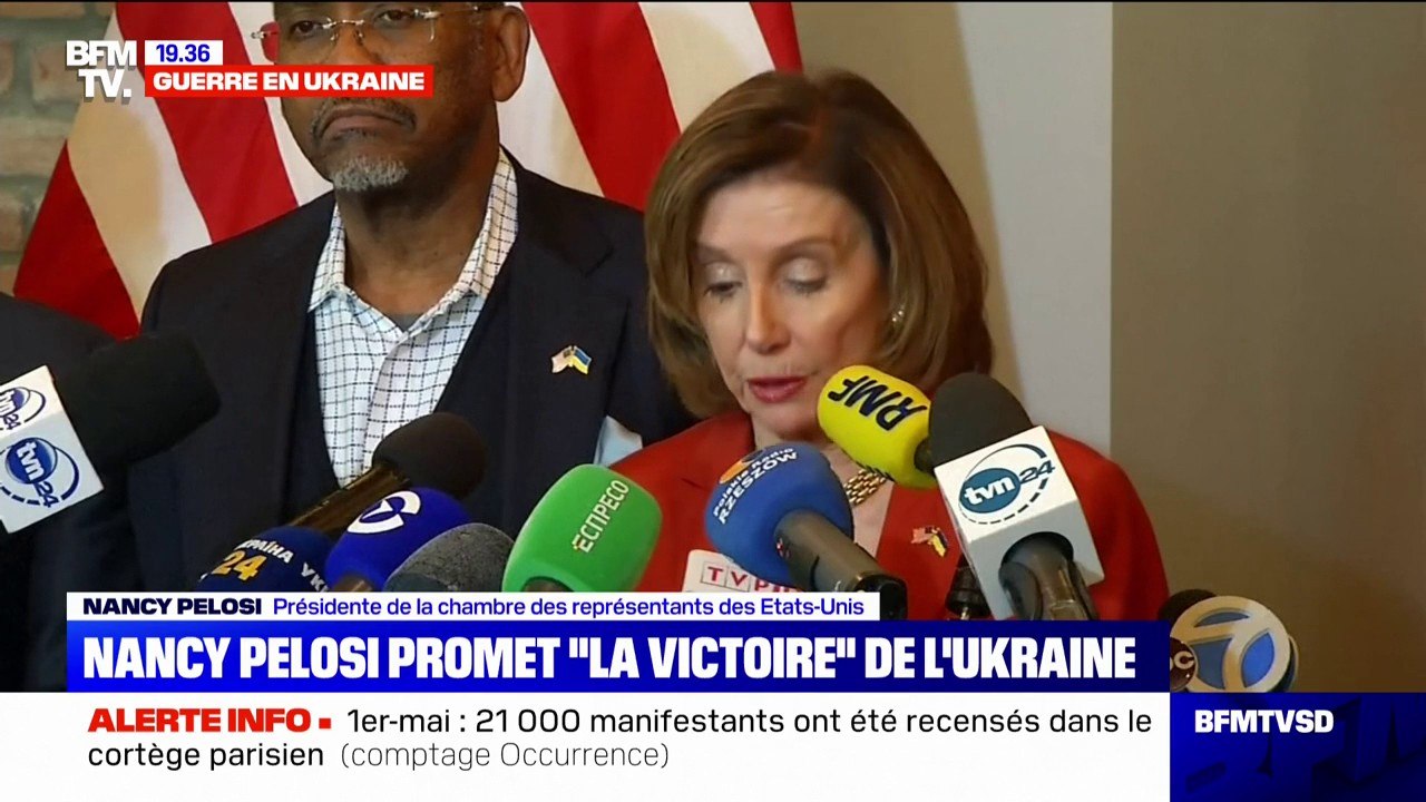 "Nous sommes fiers d'apporter un message d'unité", annonce Nancy Pelosi, après sa rencontre avec Volodymyr Zelensky