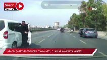 İzmir'de aracın çarptığı otomobil takla attı, o anlar kameraya yansıdı