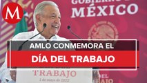 AMLO conmemora Día del Trabajo ante cientos de empleados de la refinería de Dos Bocas