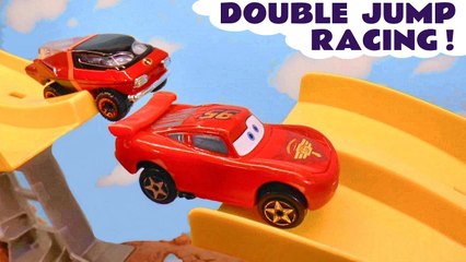 Hot Wheels Toy Car Race with Cars 3 Lightning McQueen Mr Incredible and PJ Masks Catboy Cartoon for Kids Children
