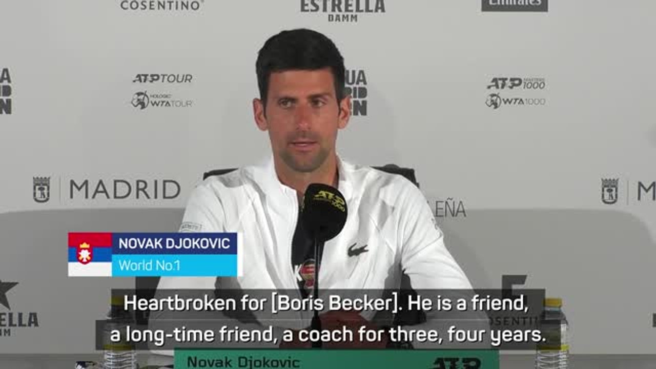 Djokovic 'heartbroken' by former coach Becker's prison sentence