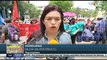 Hondureños marchan por el Día del Trabajador