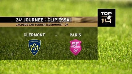 TOP 14 - Essai de Jacobus VAN TONDER 2 (ASM) - ASM Clermont - Stade Français Paris - Saison 2021/2022