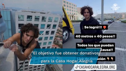 ¡Sobre cuerda floja! Tiktoker Mau Otero cruza complejo conocido como el 'Pantalón' en Santa Fe