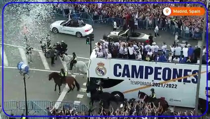 Real Madrid fans celebrate La Liga championship win