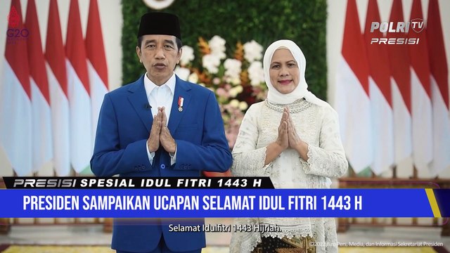Presiden Joko Widodo Dan Ibu Iriana Menyampaikan Ucapan Selamat Idul Fitri