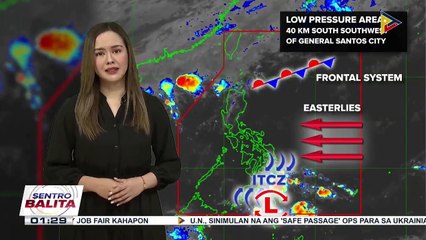 LPA na nakapaloob sa ITCZ, namataan sa loob ng PAR; LPA at ITCZ, nagdudulot ng pag-ulan sa Caraga, Davao, at Soccsksargen