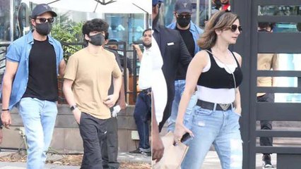 Hritik Roshan Girlfriend Saba Azad को छोड़ Ex  Wife Sussanne के साथ लंच lunch Date Watch Video