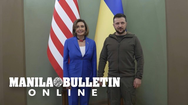 Nancy Pelosi meets Volodymyr Zelensky during unannounced visit to Kyiv