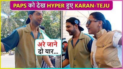 Karan Kundrra & Tejasswi Prakash Get Hyper At Paps As They Almost MIss Their Flight