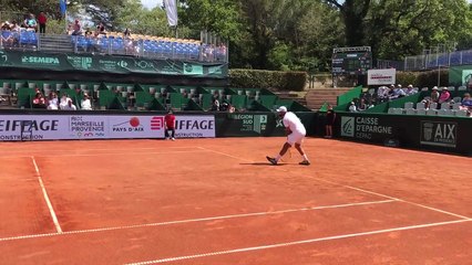 Jo-Wilfied Tsonga a choisi Aix pour préparer Rolland Garos qui sera son dernier tournoi