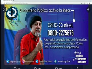 MP habilita línea telefónica para recepción de información sobre el paradero del Prof. Carlos Lanz