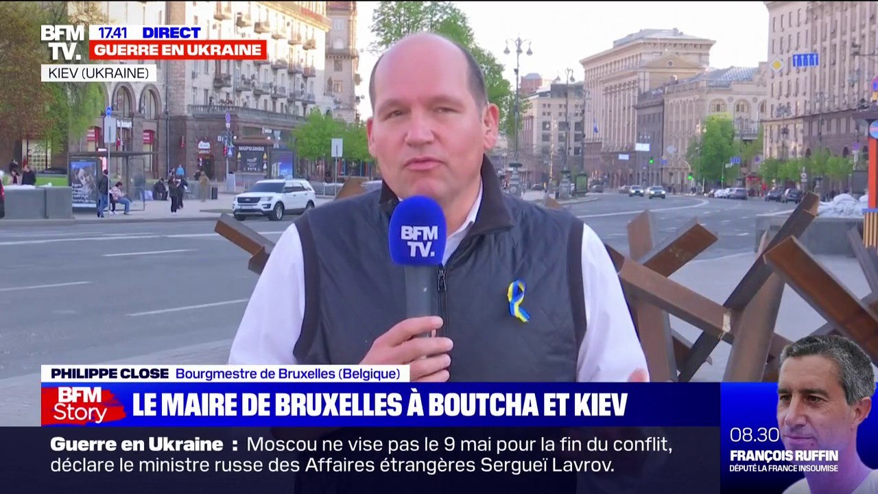 À Kiev, "les écoles sont occupées par des réfugiés", affirme le maire de Bruxelles, en visite dans la capitale ukrainienne