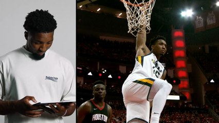Donovan Mitchell reacts to his putback dunk vs. Houston